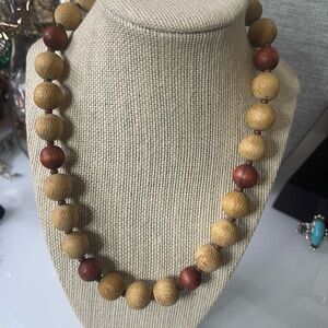 Elegant Wooden Bead Necklace